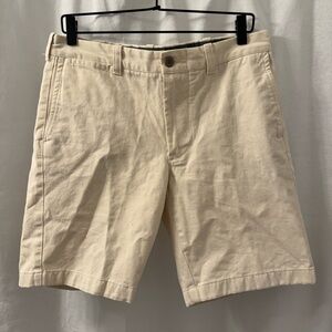 J. Crew Men's Cream Flat Front Chino Shorts